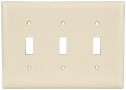 Pass & Seymour 3 Gang, 4-1/2 Inch Long x 6.563 Inch Wide, Standard Switch Plate - TP3