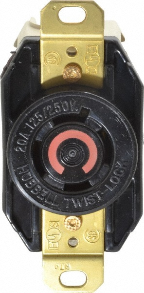 Cooper Wiring Devices 120/208 VAC, 20 Amp, NonNEMA, Ungrounded Receptacle - 7410B