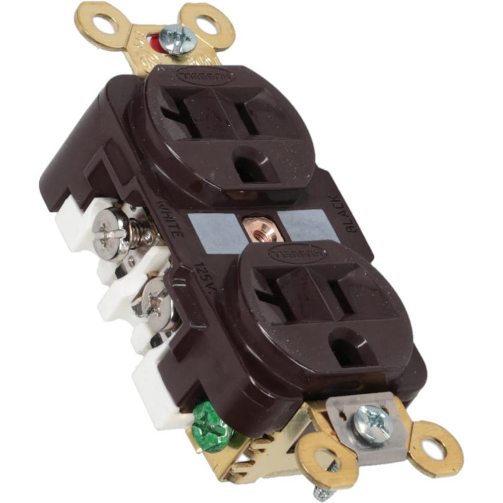 Cooper Wiring Devices Straight Blade Single Receptacle: NEMA 6-20R, 20 Amps, Self-Grounding - 8410B