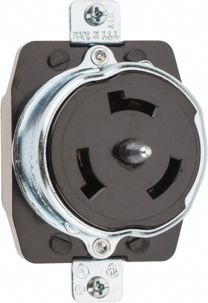 Bryant Electric Twist Lock Receptacles; Receptacle/Part Type: Receptacle; Gender: Female; NEMA Configuration: Non-NEMA; Flange Style: No Flange; Amperage: 50 A; Voltage: 250 V ac; Number Of Poles: 2; Number Of Wires: 3; Resistance Features: Impact-Resistant; Number of Poles: 2; Grounding Style: Grounding - CS8269A