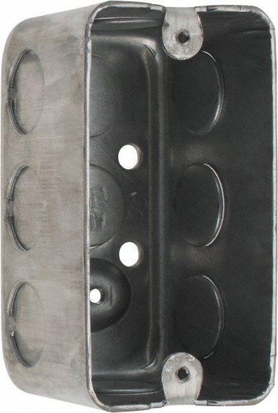 Cooper Crouse-Hinds Electrical Wall Box: Steel, Rectangle, 4" OAH, 2-1/8" OAW, 1-7/8" OAD, 1 Gang - TP594