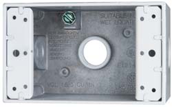 Cooper Crouse-Hinds Electrical Outlet Box: Aluminum, Rectangle, 4-9/16" OAH, 2-7/8" OAW, 2" OAD, 1 Gang - TP7012