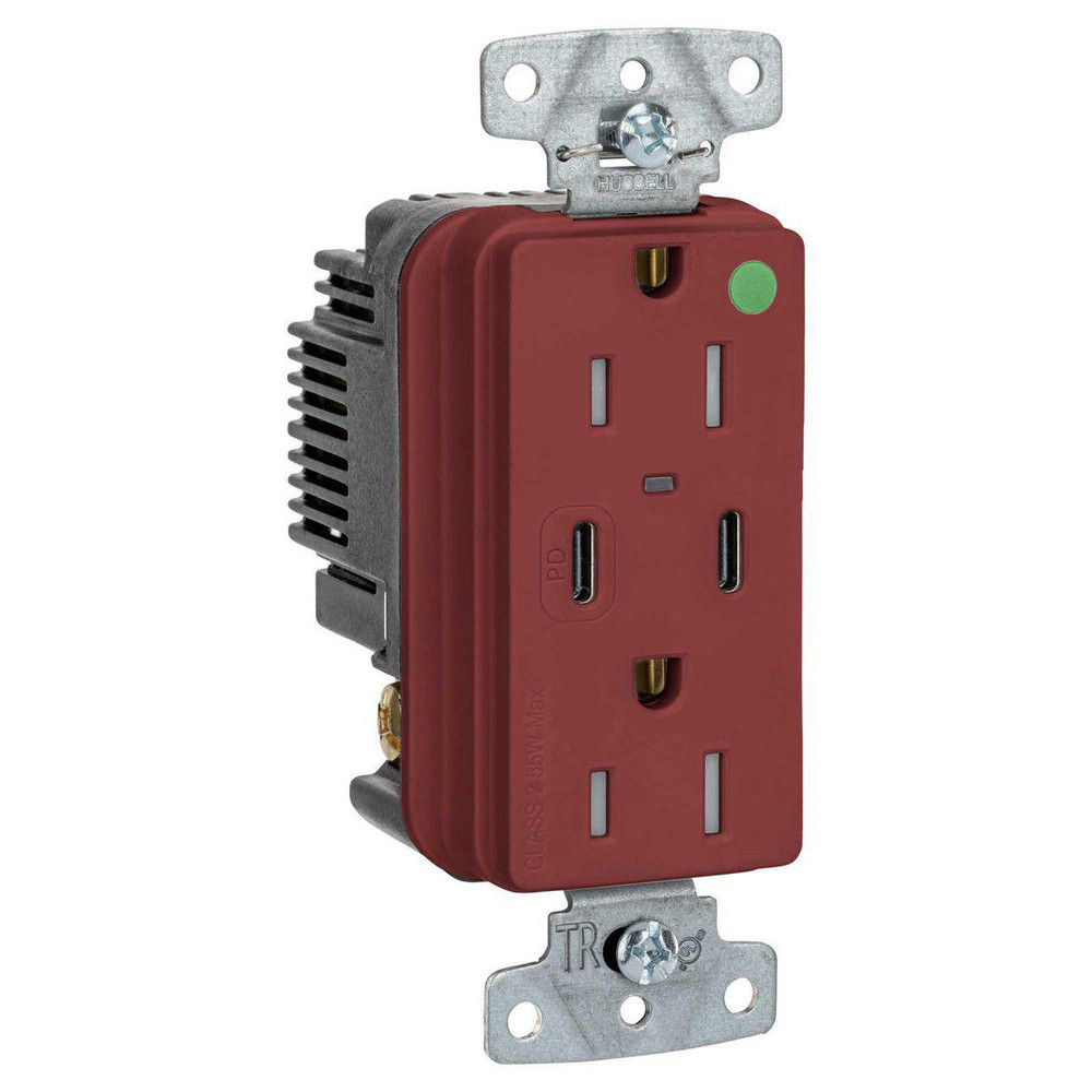 Hubbell Wiring Device-Kellems USB Receptacles: Usb Connection Style: Standard; Number of USB Ports: 2; Number Of Usb Ports: 2; Number Of Receptacles: 2; Charging Power: 1.5 A - USB8200CPDR