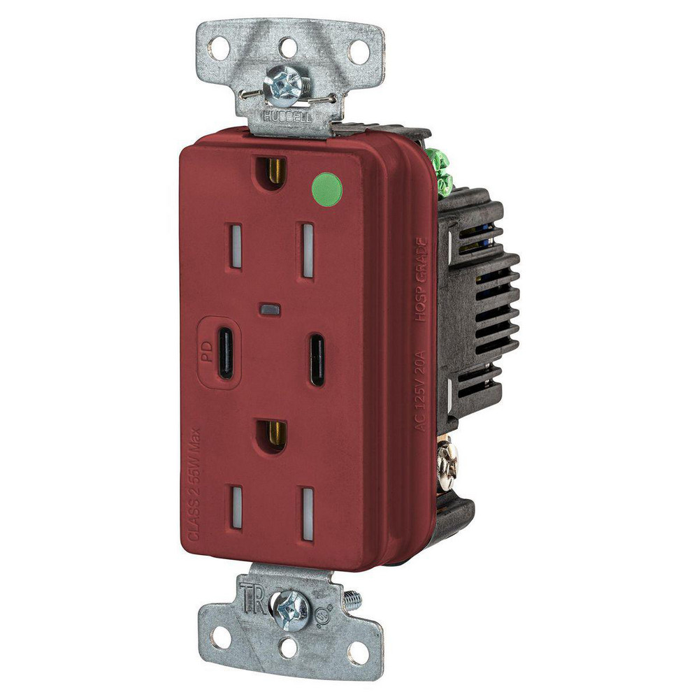 Hubbell Wiring Device-Kellems USB Receptacles: Usb Connection Style: Standard; Number of USB Ports: 2; Number Of Usb Ports: 2; Number Of Receptacles: 2; Charging Power: 1.5 A - USB8200CPDR