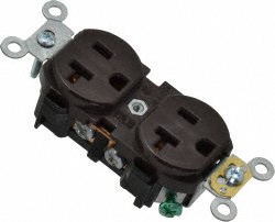 Bryant Electric Straight Blade Single Receptacle: NEMA 5-20R, 20 Amps, Grounded - 8310