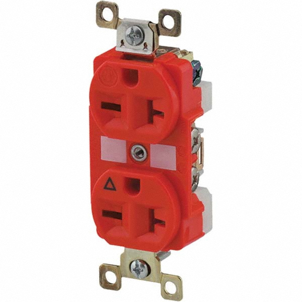 Bryant Electric Straight Blade Duplex Receptacle: NEMA 6-20R, 20 Amps, Grounded - BRY5462RED