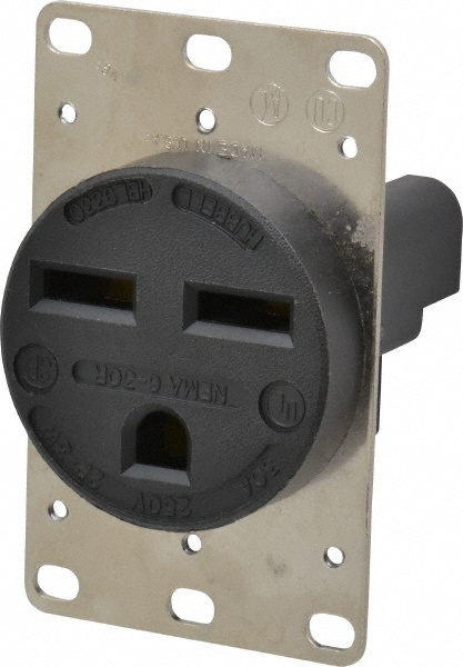 Leviton Straight Blade Single Receptacle: NEMA 6-15R, 15 Amps - LNR96-2