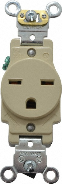Leviton Straight Blade Single Receptacle: NEMA 6-15R, 15 Amps - LNR96-2