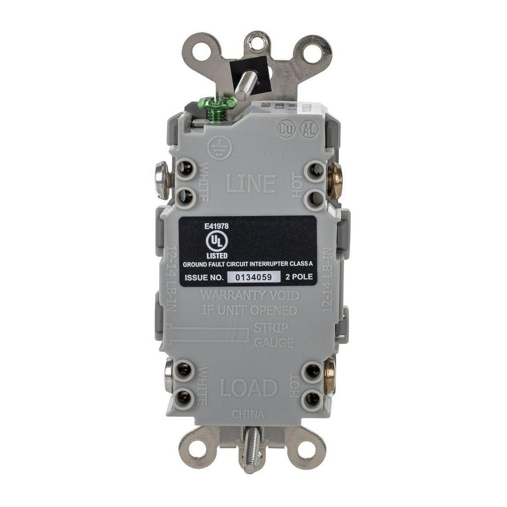 Hubbell Wiring Device-Kellems GFCI Receptacles: Receptacle Type: Duplex; Grade: Hospital; NEMA Configuration: 5-20R - GFSG8300GRY