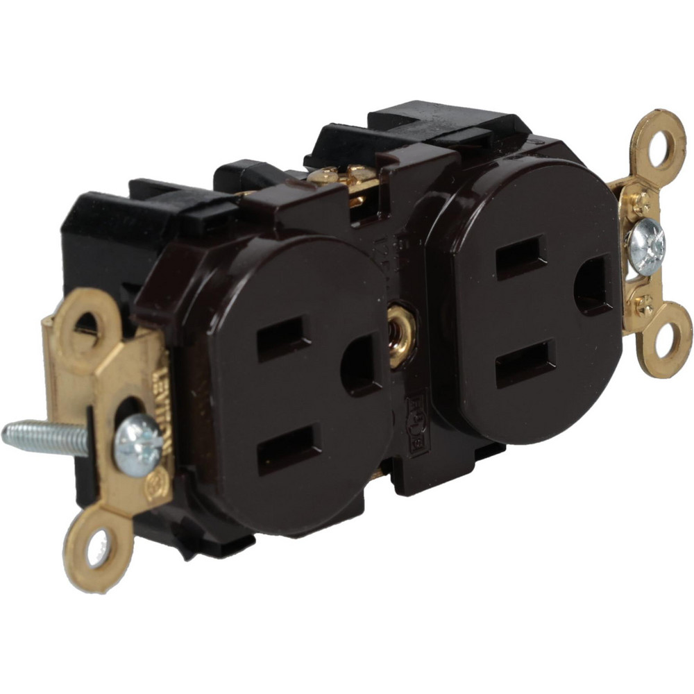 Leviton Straight Blade Single Receptacle: NEMA 5-20R, 20 Amps, Self-Grounding - 5361
