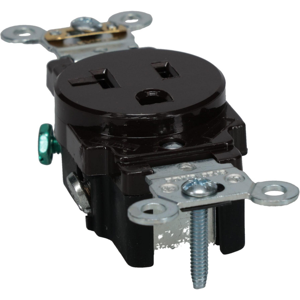 Leviton Straight Blade Single Receptacle: NEMA 5-20R, 20 Amps, Self-Grounding - 5361
