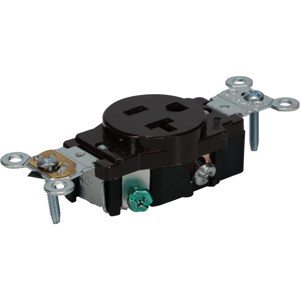 Leviton Straight Blade Single Receptacle: NEMA 5-20R, 20 Amps, Self-Grounding - 5361