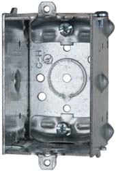 Cooper Crouse-Hinds Electrical Switch Box: Steel, Rectangle, 3" OAH, 2" OAW, 2-1/2" OAD, 1 Gang - TP158