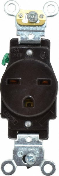 Leviton Straight Blade Single Receptacle: NEMA 6-15R, 15 Amps, Self-Grounding - 5661