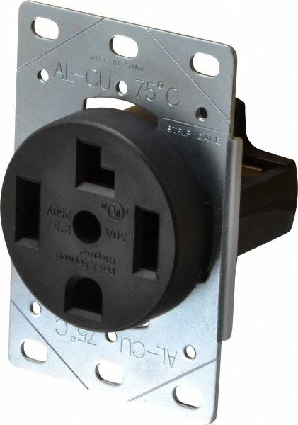 Pass & Seymour Straight Blade Single Receptacle: NEMA 14-30R, 30 Amps, Self-Grounding - 3864