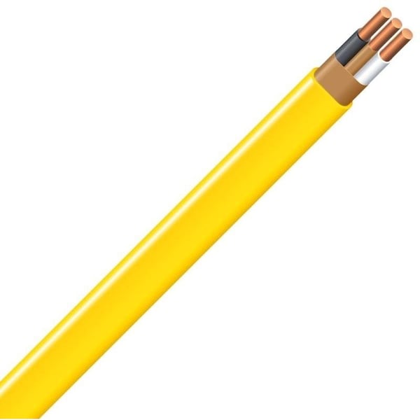 Southwire NM-B, Non-Metallic Building Cable, Copper, 12 AWG, 2C, Yellow, Solid, 1000 ft - 12/2NM-WGX1000