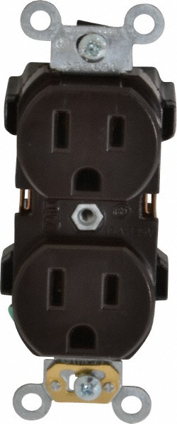 Leviton Straight Blade Single Receptacle: NEMA 5-15R, 15 Amps - LNR96-1