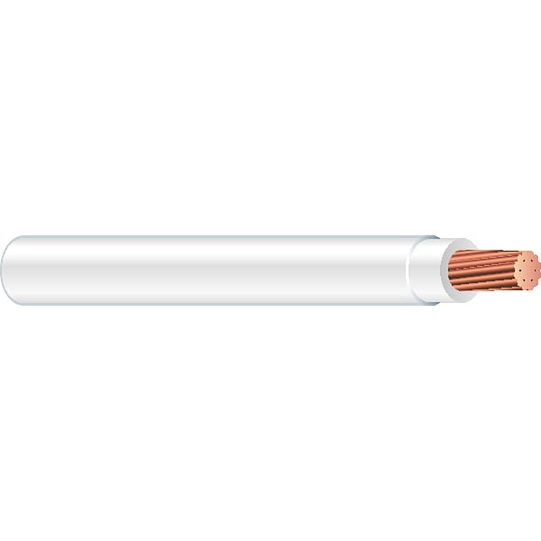 Southwire THHN; THWN, Building Wire, Copper, 14 AWG, 1C, White, Stranded, 25 ft - 22956785