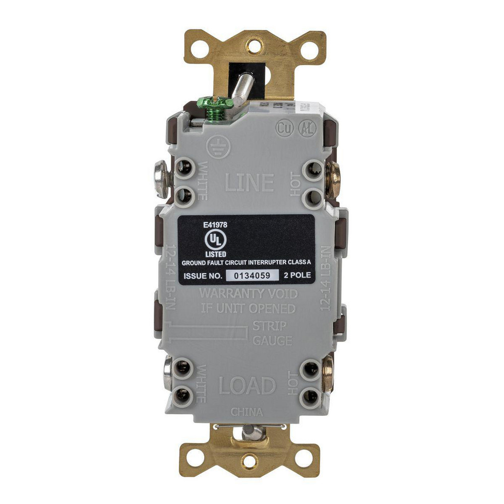 Hubbell Wiring Device-Kellems GFCI Receptacles: Receptacle Type: Duplex; Grade: Commercial, Hospital; NEMA Configuration: 5-20R - GFRTW83