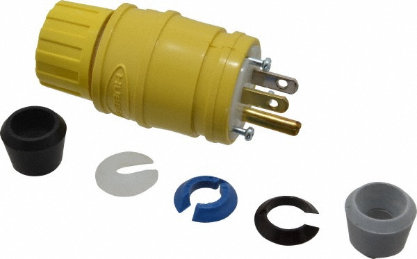 Leviton Straight Blade Plug: Commercial, 5-20P, 125VAC, Yellow - 520PA
