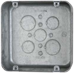 Cooper Crouse-Hinds Electrical Outlet Box: Steel, Square, 4-11/16" OAH, 4-11/16" OAW, 2-1/8" OAD, 1 Gang - TP836