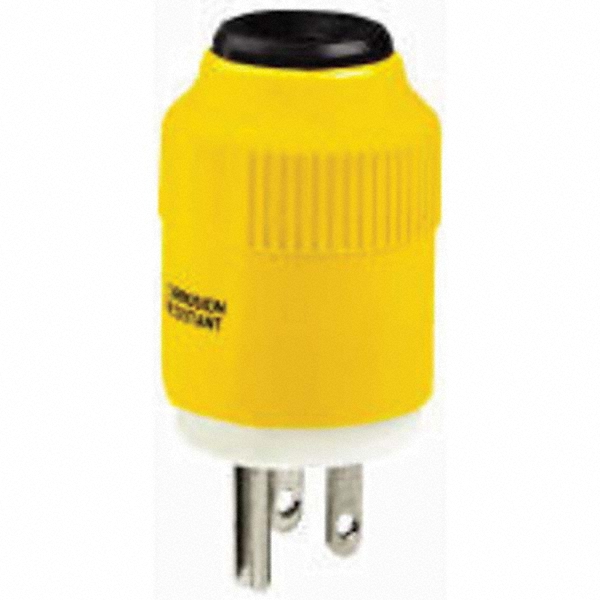 Bryant Electric Straight Blade Plug: Industrial, 10-30P, Black & White - 9337NP