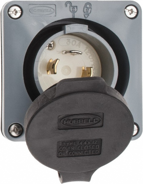 Leviton 125/250 VAC, 15 Amp, ML-3P NEMA, Ungrounded Inlet - ML3-PB