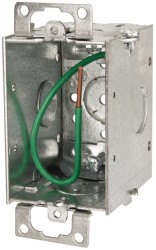 Thomas & Betts Electrical Switch Box: Steel, Rectangle, 3" OAH, 2" OAW, 2-1/2" OAD, 1 Gang - CDOW