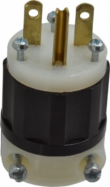 Bryant Electric Straight Blade Flanged Inlet: Industrial, 6-15P, 250VAC, White - 5678