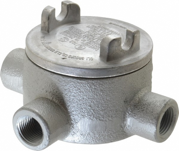 Thomas & Betts Electrical GUAX Box: Iron, Round, 3-1/2" OAW, 2" OAD - GUAX16-TB