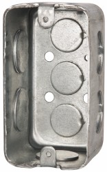 Cooper Crouse-Hinds Electrical Wall Box: Steel, Rectangle, 4" OAH, 2-1/8" OAW, 2-1/8" OAD, 1 Gang - TP606