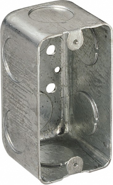 Cooper Crouse-Hinds Electrical Wall Box: Steel, Rectangle, 4" OAH, 2-1/8" OAW, 2-1/8" OAD, 1 Gang - TP606