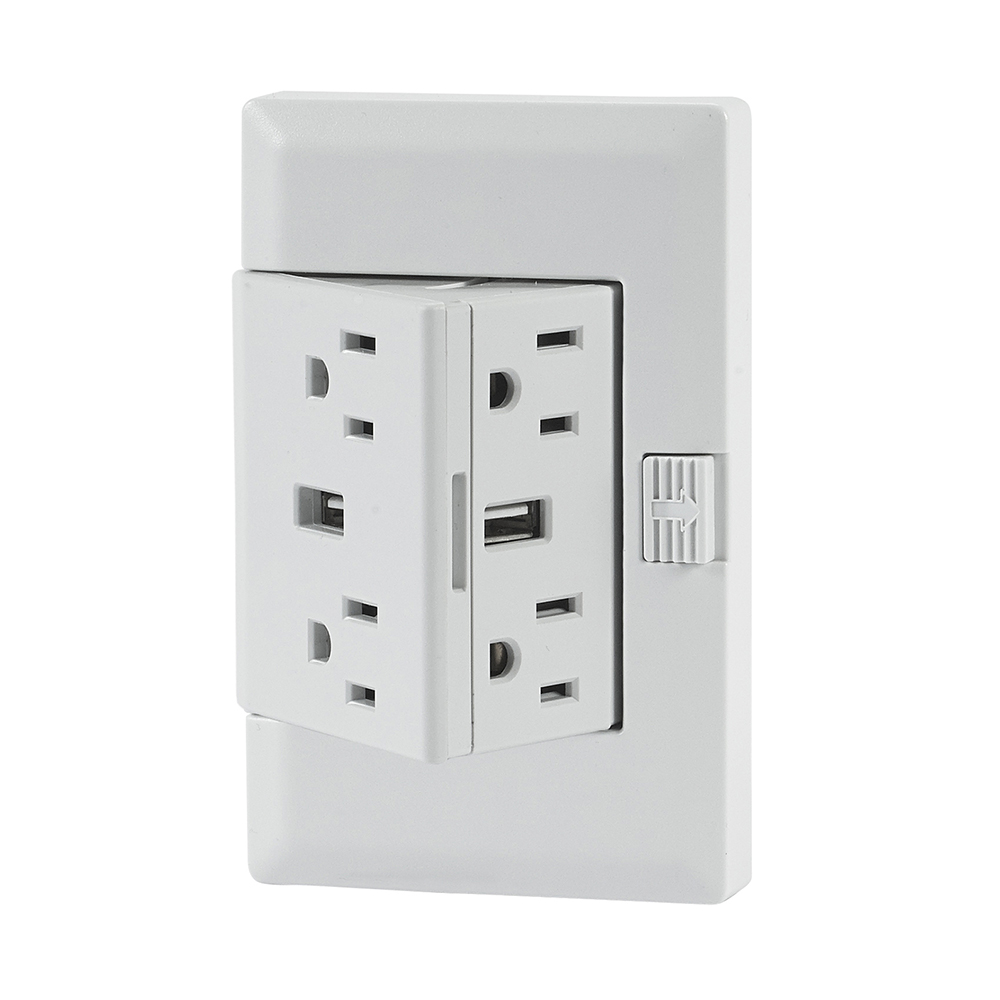 The OUTlet Straight Blade Duplex Receptacle: NEMA 5-15R, 15 Amps, Grounded - OUTUN15T-WH