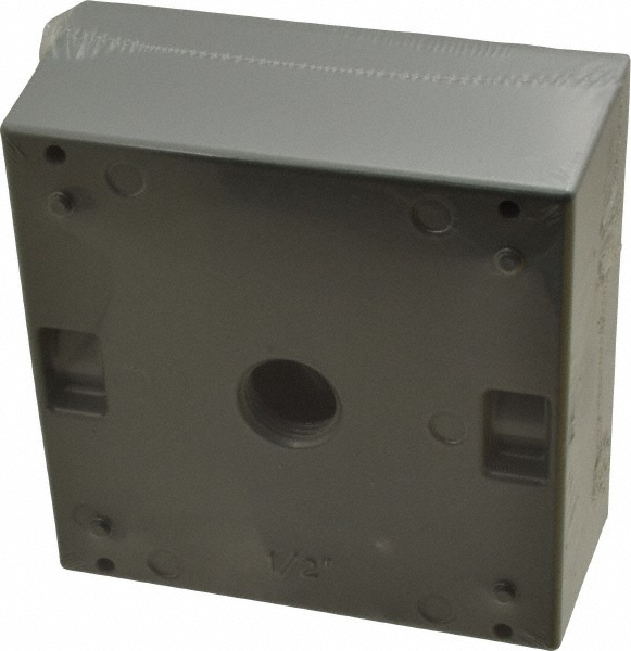 Cooper Crouse-Hinds Electrical Outlet Box: Aluminum, Rectangle, 4-9/16" OAH, 4-5/8" OAW, 2-1/16" OAD, 2 Gangs - TP7094
