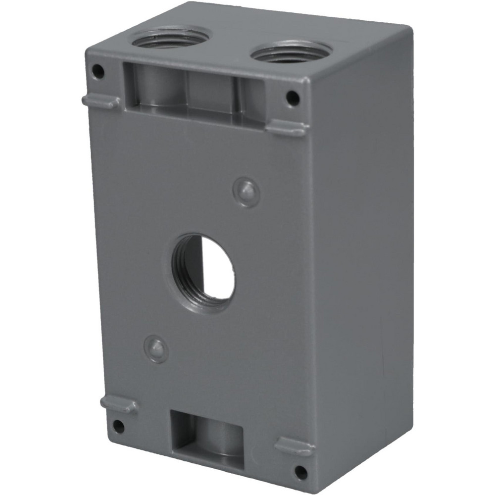 Thomas & Betts Electrical Outlet Box: Aluminum, Rectangle, 4-1/2" OAH, 2-1/2" OAW, 2" OAD, 1 Gang - DIH4-1-LM