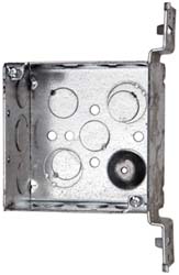 Cooper Crouse-Hinds Electrical Outlet Box: Steel, Square, 4" OAH, 4" OAW, 2-1/8" OAD, 1 Gang - TP451