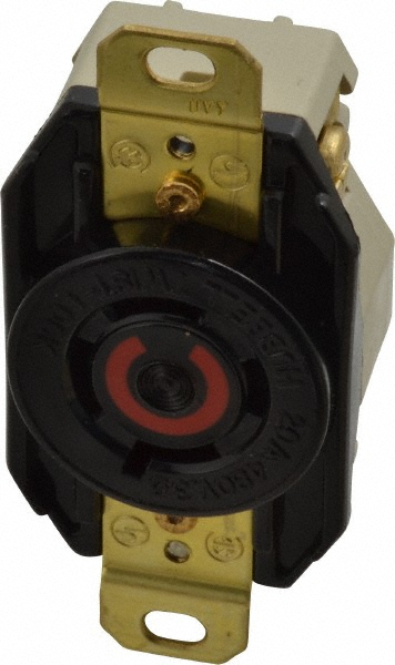 Bryant Electric Twist Lock Receptacles; Receptacle/Part Type: Receptacle; Gender: Female; NEMA Configuration: L17-30R; Flange Style: Flanged; Amperage: 30 A; Number Of Poles: 3; Number Of Wires: 4; Maximum Cord Dia: 29.20 mm; Resistance Features: Impact-Resistant; Number of Poles: 3 - 71730ER