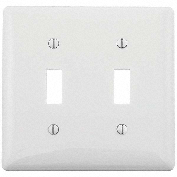 Hubbell Wiring Device-Kellems Wall Plates: Wall Plate Type: Switch Plates; Color: White; Wall Plate Configuration: Toggle Switch; Material: Thermoplastic - P4W