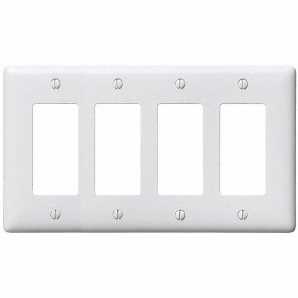 Hubbell Wiring Device-Kellems Wall Plates: Wall Plate Type: Switch Plates; Color: White; Wall Plate Configuration: Toggle Switch; Material: Thermoplastic - P4W
