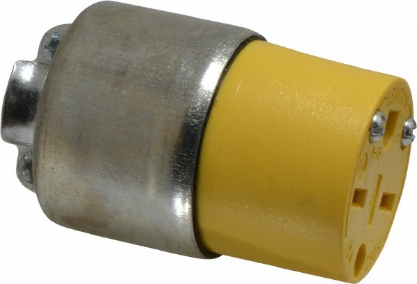 Leviton Straight Blade Plug: Residential, 6-15P, 250VAC, Yellow - 615PA