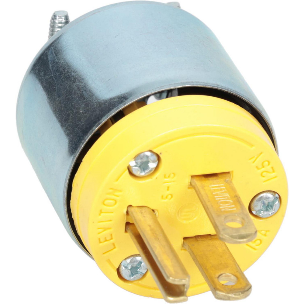 Leviton Straight Blade Plug: Residential, 6-15P, 250VAC, Yellow - 615PA