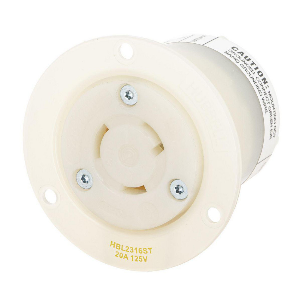 Hubbell Wiring Device-Kellems Twist Lock Receptacles: Receptacle Type: Single; Mount Type: Panel; Gender: Female; Material: Nylon - HBL4713ST
