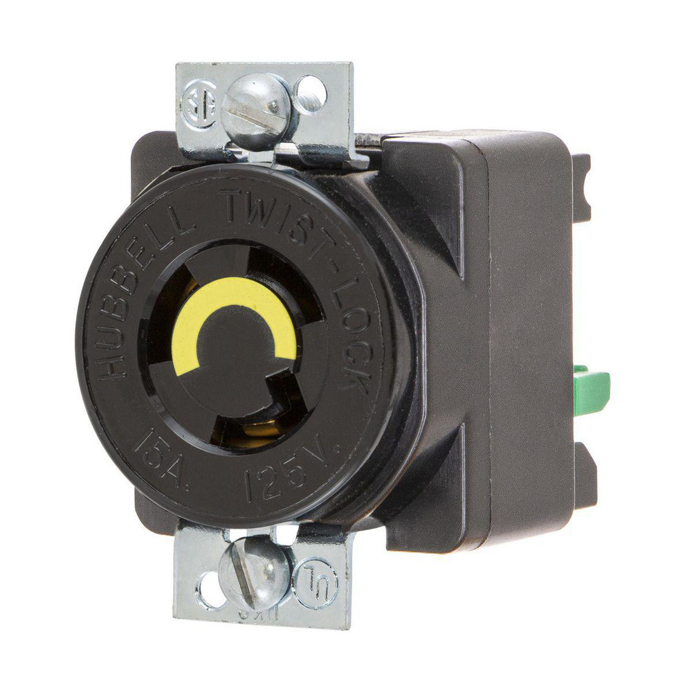Hubbell Wiring Device-Kellems Twist Lock Receptacles: Receptacle Type: Single; Mount Type: Panel; Gender: Female; Material: Nylon - HBL4713ST