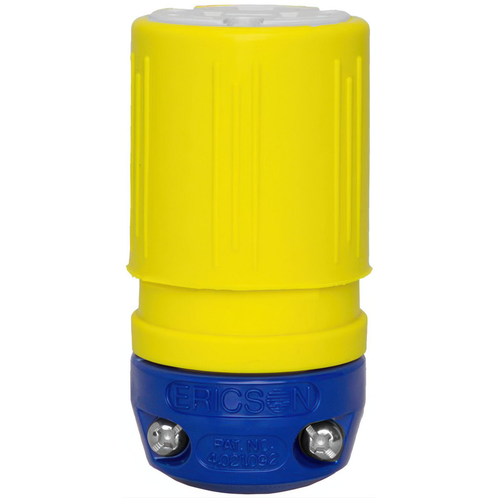 Ericson Mfg Twist Lock Plugs & Connectors: Connector Type: Connector; Grade: Industrial; Material: Nylon, PBT, Brass, Thermoplastic Elastomer; Grounding Style: Grounding - 2428-C
