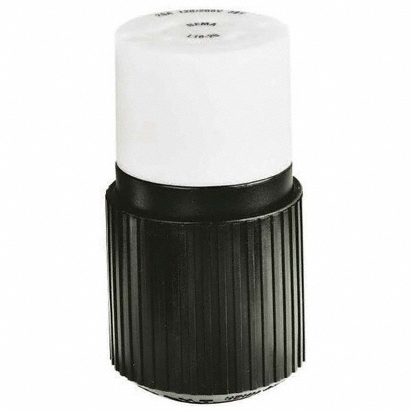 Bryant Electric Locking Inlet: Connector, Industrial, L19-20R, 277 & 480V, Black & White - 71920NC