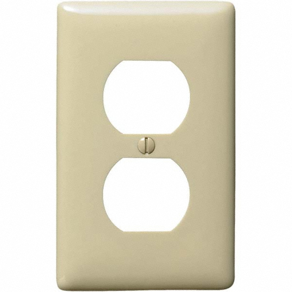 Hubbell Wiring Device-Kellems Wall Plates: Wall Plate Type: Outlet Wall Plates; Color: Gray; Wall Plate Configuration: Duplex Outlet; Material: Thermoplastic - P8GY