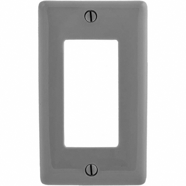 Hubbell Wiring Device-Kellems Wall Plates: Wall Plate Type: Outlet Wall Plates; Color: Gray; Wall Plate Configuration: Duplex Outlet; Material: Thermoplastic - P8GY