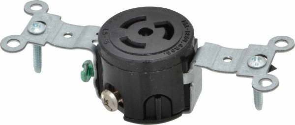 Leviton 125 VAC, 15 Amp, L5-15R NEMA, Self Grounding Receptacle - 4700
