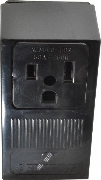 Pass & Seymour Straight Blade Single Receptacle: NEMA 6-50R, 50 Amps, Self-Grounding - 3804