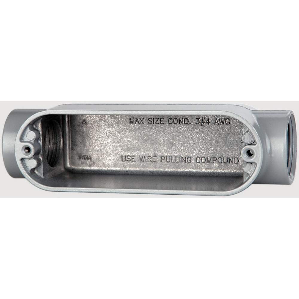Cooper Crouse-Hinds Electrical Outlet Box: Aluminum, Rectangle, 8.45" OAH, 2.49" OAW, 2.73" OAD, 1 Gang - C45